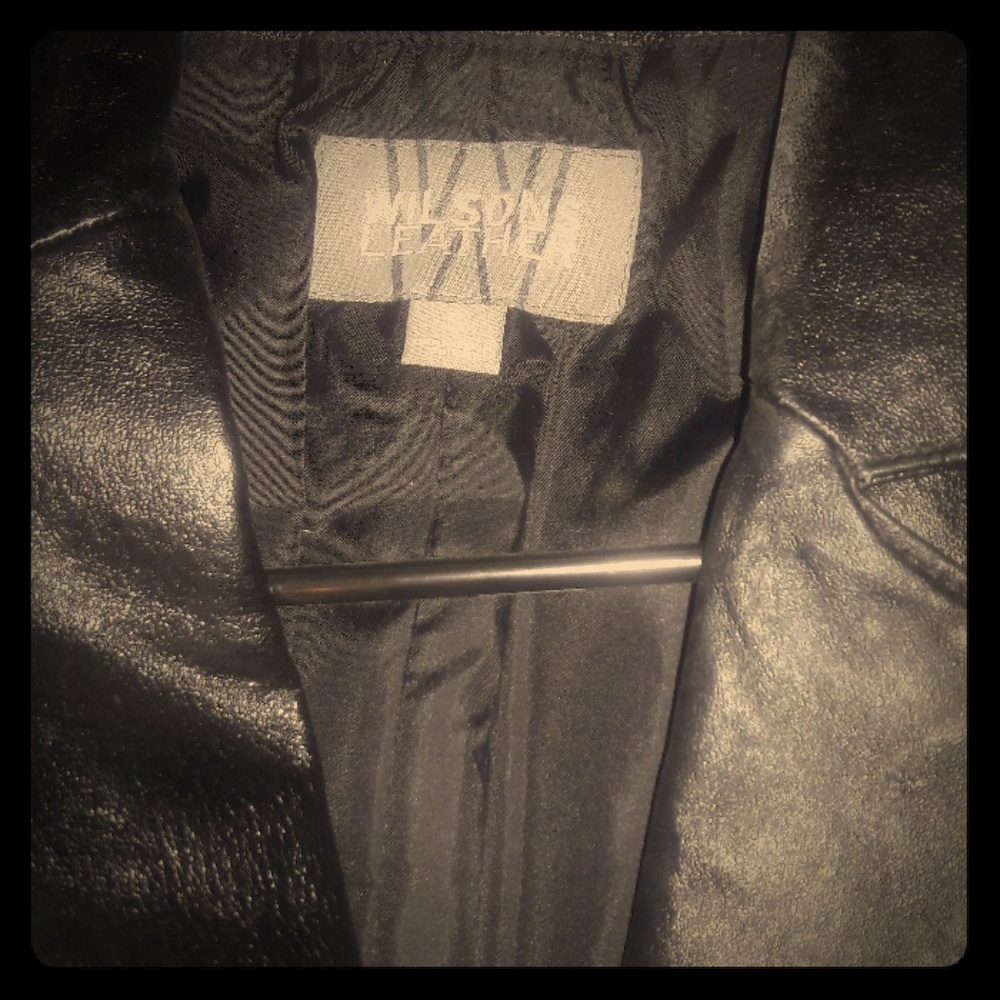 Leather trench coat